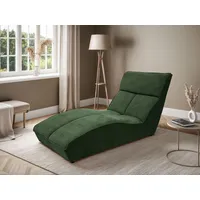 Beautysofa Chaiselongue SAN REMO im Velours, Farbe: Dunkelgrün -