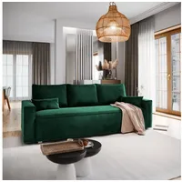 Masseno Sofa ALATRI mit Schlaffunktion, Schlafsofa, Couch mit Bettkasten grün
