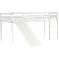 Homestyle4u Hochbett Weiß, Holz, 90x200 cm, Kinder- & Jugendzimmer, Kindermöbel, Kinderbetten, Hochbetten