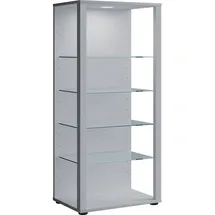 VCM Vitrine Buffetschrank Glasol 52 x 35 x 115 cm SILBER