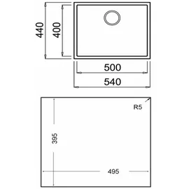 Teka Square 50.40 TG Rechteckig - Schwarz