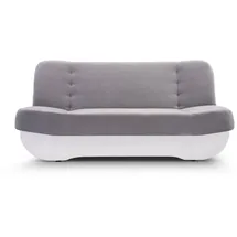 moeblo Schlafsofa Pafos, Sofa Kippsofa Klappsofa Click-Clack, Couch Polstermöbel Sitzmöbel Wohnzimmermöbel 2-Sitzer-Sofa Stoffsofa, mit Relaxfunktion grau
