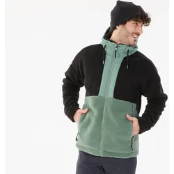 Fleecejacke Herren warm Winterwandern - SH900 grün eukalyptusgrün|rauchschwarz|eukalyptusgrün L