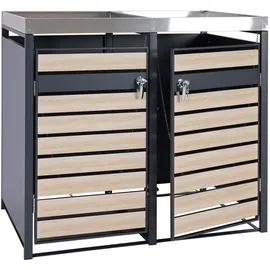 Proregal Mülltonnenbox 125 x 132 x 80 cm braun