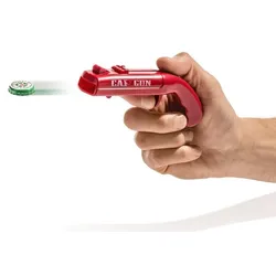 Gadget Master Cap Gun Flaschenöffner, schießt Kronkorken über 5 m, für Partys und Geschenke, Rot