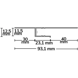 ISOLED LED Trockenbauprofil Schattenfuge 40 Aluminium 200cm grau