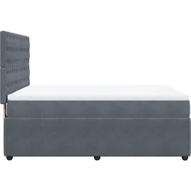 vidaXL Boxspringbett 140 x 200 cm Dunkelgrau