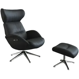 flexlux Relaxsessel FLEXLUX Leder 90 x 107 x 89 cm schwarz mit Kopfteil