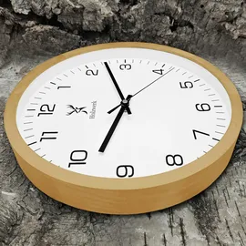 Holzwerk Wanduhr Designer Loft 30 cm WOLFSBURG beige