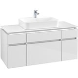 Villeroy & Boch Legato Waschtischunterschrank B758L0DH 120x55x50cm, mit LED-Beleuchtung, Glossy White