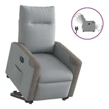 vidaXL Relaxsessel mit Aufstehhilfe Elektrisch Hellgrau Stoff