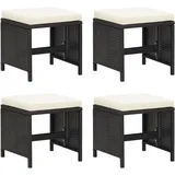 vidaXL Gartenhocker 45,8 x 48 x 44,2 cm schwarz 4 St.