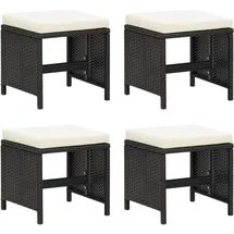 vidaXL Gartenhocker 45,8 x 48 x 44,2 cm schwarz 4 St.