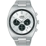 LORUS Chronograph Sports, Quarzuhr, Armbanduhr, Herrenuhr, Edelstahlarmband, Tag, Stoppfunktion silberfarben