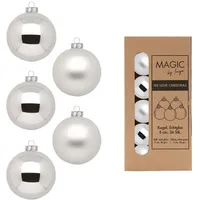 inges magic & goodz Magic | 36 Weihnachtskugeln 4cm Glas Christbaumkugeln Weihnachtsbaumkugeln klein silber