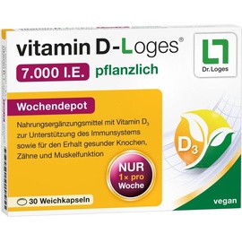 Dr. Loges vitamin D-Loges 7.000 I.E. pflanzlich Wochendepot Weichkapseln 30 St.