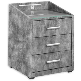 Stella Trading Nachtschrank Moon 47 x 46 x 61 cm Grau
