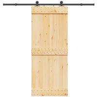 VidaXL Schiebetür mit Beschlag 85x210 cm Massivholz Kiefer
