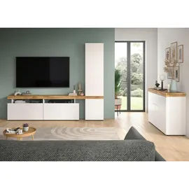 xonox.home Sideboard Sugar 125 x 80 x 37 cm Weiß / Eiche Wotan