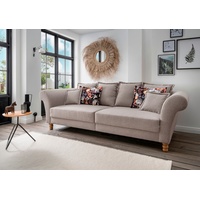 Big-Sofa HOME AFFAIRE "Tassilo" Sofas Gr. B/H/T: 266cm x 95cm x 110cm, Struktur fein, Big-Sofa gerade, grau (taupe)