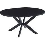 Home Deluxe – Esstisch-Set AVENTURA mit 6 Stühlen ARIA Rosa – Farbe: Dark Oak, Maße: 120–160x76x12 cm, inkl. Sternfuß & Polsterstühlen I ... - Braun