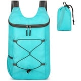 Faltbarer Rucksack, Wasserdichte Outdoor Sport Aufbewahrungstasche, Rucksack mit großer Kapazität, Reise Wander Tagesrucksack, Sporttasche Blau - Blau