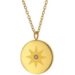 trendor 75883 Damen-Kette mit Anhänger Gold auf Edelstahl Ankerkette