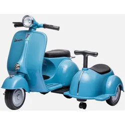 Elektrischer Scooter Kinder Vespa 6V blau, 1 Sitzplatz - Vespa mit Beiwagen