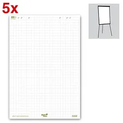 Ursus Flipchart-Papier Green kariert 68,0 x 99,0 cm, 20 Blatt, 5 Blöcke