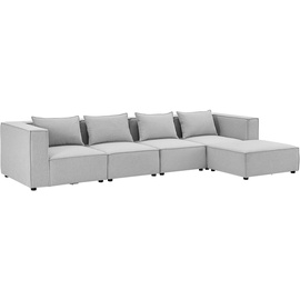 Juskys modulares Sofa Domas XL - 4 Sitzer - Hellgrau