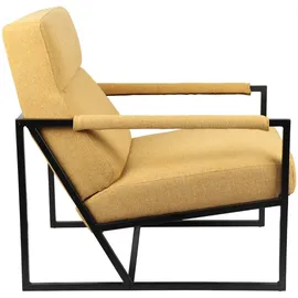 Svita Chris Loungestuhl Cocktailsessel Polsterstuhl mit Armlehne Senfgelb