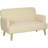 Homcom Sofa, Weiß, Textil, 130x79x74 cm, Wohnzimmer, Sofas & Couches, Sofas, 2-Sitzer Sofas