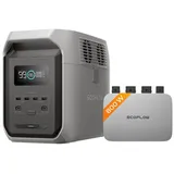 Ecoflow Balkonkraftwerk ECOFLOW 800W WLAN Mikrowechselrichter, Delta 3 1500 Powerstation, Energieverbrauchssteuerung, App-Steuerung