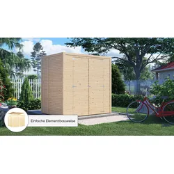 Gartenhaus KONIFERA "Beno 2 Fineline Flachdach", beige (naturbelassen), ohne Fußboden, Gartenhäuser