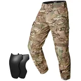 VOTAGOO Taktisch Hose Herren Camo Militärhose Combat Paintball Hose Taktische Pants Abnehmbare Kniepolster Outdoor-Aktivitäten (2XL, CP) - XXL