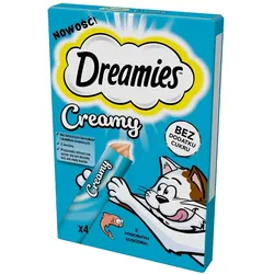 DREAMIES Creamy: Zusatzfutter mit leckerem Lachs für Katzen 40g