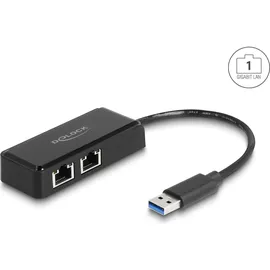 DeLock USB Typ-A Adapter zu 2 x Gigabit LAN