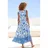 LASCANA Maxikleid Blumenprint Blau/Creme 36