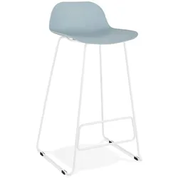 Barhocker Polypropylen-Metall | 76 cm | Trendig Rückenlehne Theke | Blau-Weiß | 120 kg | Kadima Design