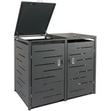 Mendler Mülltonnenverkleidung HWC-E83 116 x 141 x 98 cm anthrazit