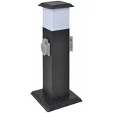 vidaXL Gartensteckdose Steckdosenturm Schwarz