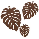 UNUS Monstera Blätter 3er Set in Braun | Gr.: onesize