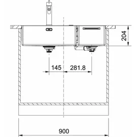 Franke BOX CENTER, BWX 220-54-27 A, 860 x 510 mm