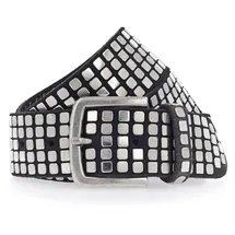 B.belt Quinn Leder schwarz/silber 100 cm