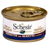 Schesir Cat Thunfisch mit Sardellen, Katzenfutter nass, 24 Dosen x 85 g