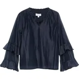 Comma, Lyocell-Bluse mit Volantärmeln - blau - 44