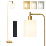 Litake Stehlampe Wohnzimmer Goldene,LED Stehleuchte mit Dimmbarem Licht von 2700K-6500K,Fernbedienung & Fußschalter, Modernes Design für Wohnzimmer Büro Studio