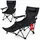 BigDean Campingstuhl Verstellbar Schwarz