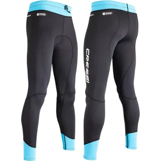 Cressi Guardian Lady Neoprene Pants Black/Aquamarine 2mm L/4-Hose aus Neopren 2mm, zum Schwimmen, Schnorcheln, Stand Up Paddling, Surfen, Kajakfahren und Wassersport, Schwarz/Aquamarin, L/4, Frauen