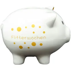 Goldbach Charmantes Sparschwein aus Dolomit mit Flitterwochen Aufdruck
